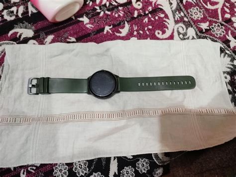 ACESHLEY 19mm Soft Silicone Smartwatch Strap/Band with Black Metal ...