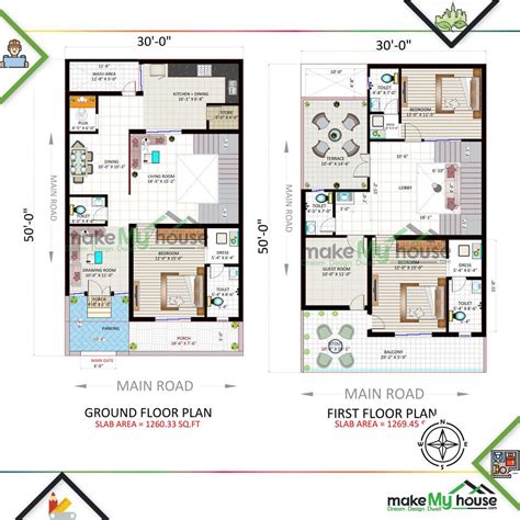 30x50 Home Plan - Traditional Duplex House