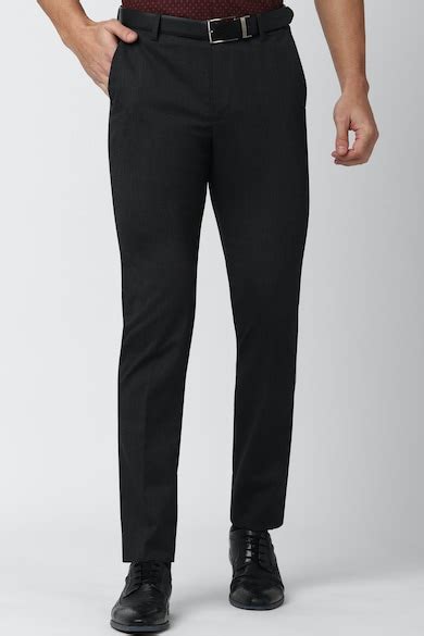 Buy Men Black Solid Formal Trousers Online - 703334 | Peter England