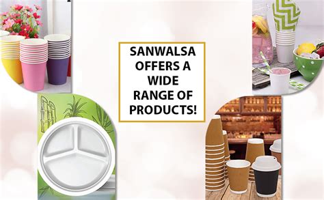 SANWALSA [5-Compartment, 25 Count, Beige Disposable Bagasse Plates ...