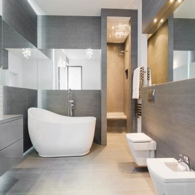 Contemporary Brown And Grey Marble Small Bathroom Design