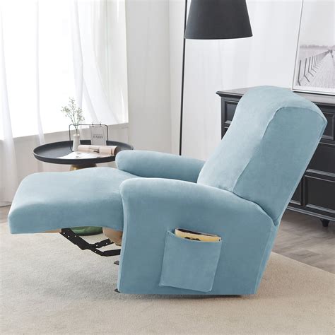 Elastic Stretchable Premium Velvet Recliner Cover, Sky Blue – HOKIPO ...