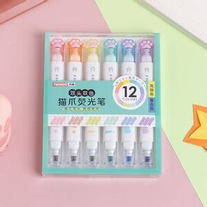 6pcs 12 Colors Cat Paw Highlighter Pen Kawaii Stationary - Etsy India