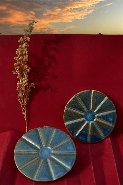 Blooms in Blue: Ceramic Blue Flower Coaster Set, Exquisite Floral Desi