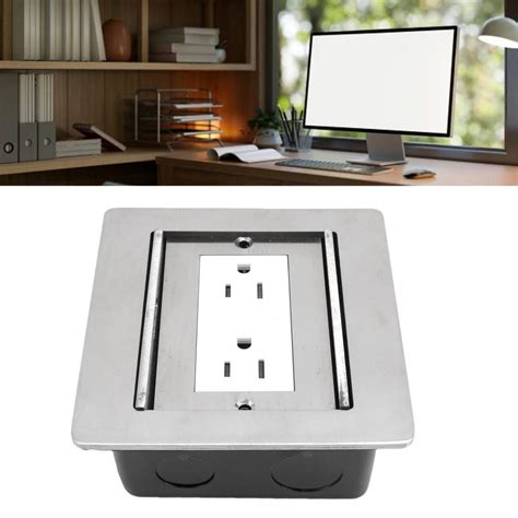 Recessed Floor Outlet 2 Receptacles Double Sliding Cover Water Proof ...