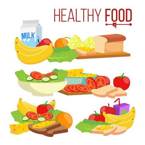 Healthy Food Vector. Help Health-Care. Healthy Eating Concept. Health ...