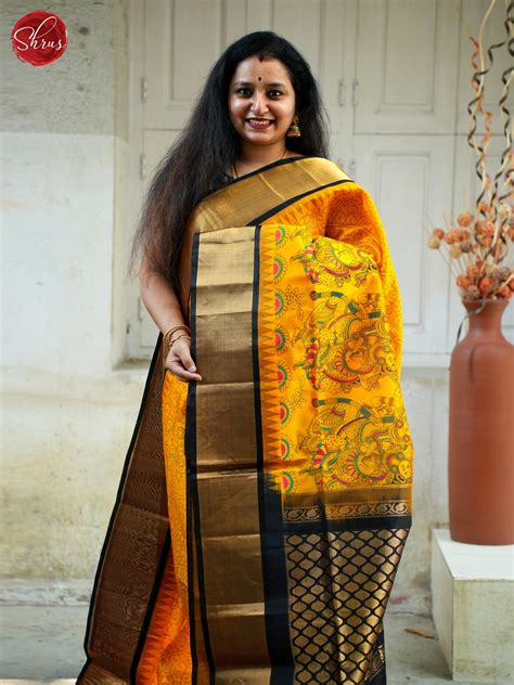 Yellow & Black - Silk Cotton Saree