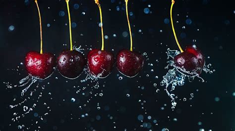 liquid, Water, Cherries, Fruit HD Wallpapers / Desktop and Mobile Images & Photos