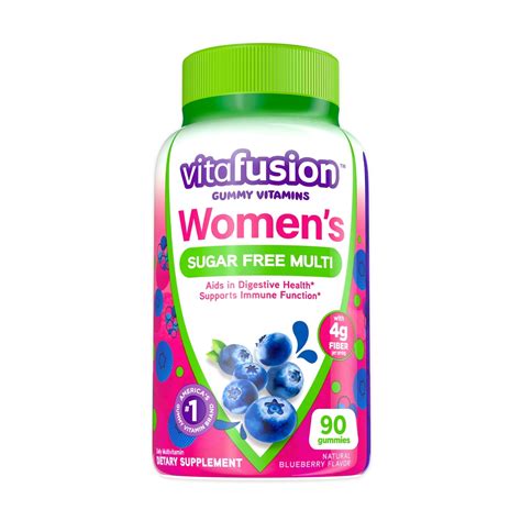 Vitafusion Women’s Sugar Free Daily Multivitamin Gummy, Blueberry ...