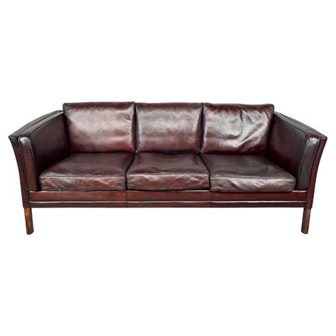 Vintage Danish 70s Mid-Century Light Tan Three Seater Leather Sofa #561 ...