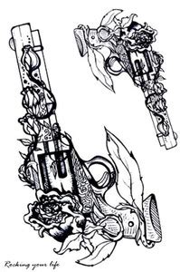 hitler germany 3D Temporary Tattoo Big Guns N Roses Tattoo Sticker Size ...