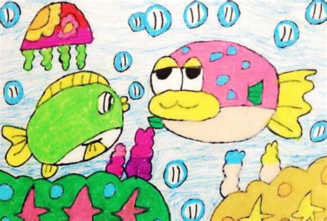 少儿书画作品-小丑鱼的对话/儿童书画作品小丑鱼的对话欣赏_中国少儿美术教育网