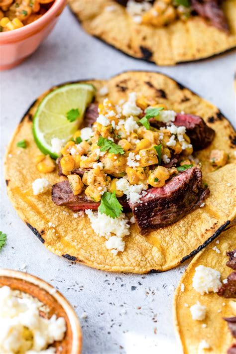 Grilled Skirt Steak and Elote Tacos - Recipe Chronicle
