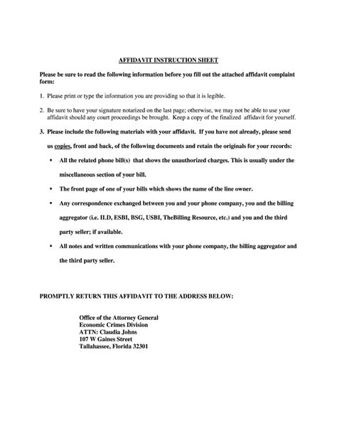 Affidavit Complaint Form - Blank Fillable Template | Fill Out, Print ...