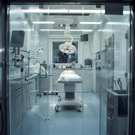 A hospital room with a medical equipment and a sign that says quot ...