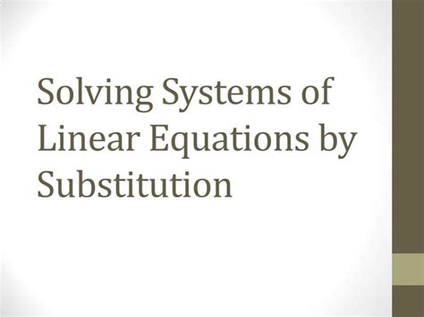 Image result for Solving Systems of Linear Equations Using Substitution