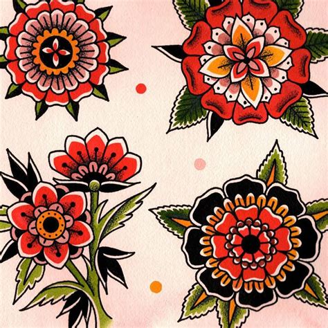 Traditional Flower Tattoos in 2024