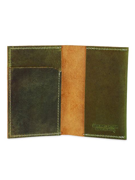 Genuine leather two-tone green cardholder – Aditi Wasan