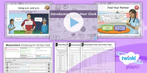 PlanIt Maths Y4 Measurement Lesson Pack Telling the Time 12-Hour and 24 ...