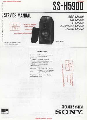 Sony SS-H5900 Service Manual PDF Free Download