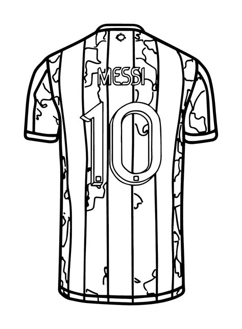 Lionel Messi Jersey 1 Coloring Page - Free Printable Coloring Pages