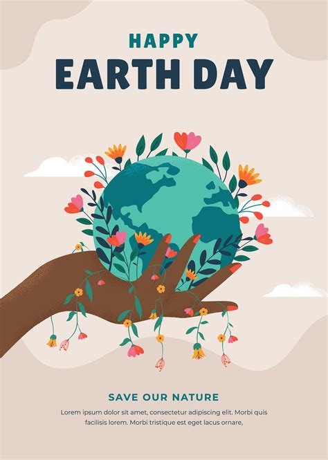Hand drawn vertical poster template for earth day celebration 42642646 Vector Art at Vecteezy