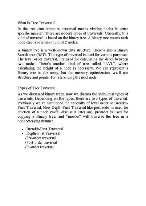 Traversing of BST - What is Tree Traversal? In the tree data structure ...