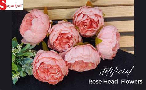 Buy SATYAM KRAFT 6 Pcs Artificial Fabric Rose Flower Heads | Handmade ...