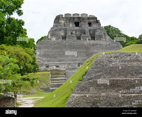 The ancient Mayan ruins at xunantunich archaeological reserve in Belize ...