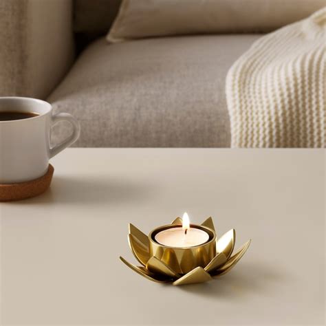 KNASTRIGT tealight holder, gold-colour/Lotus, 3 cm (1 ¼") - IKEA