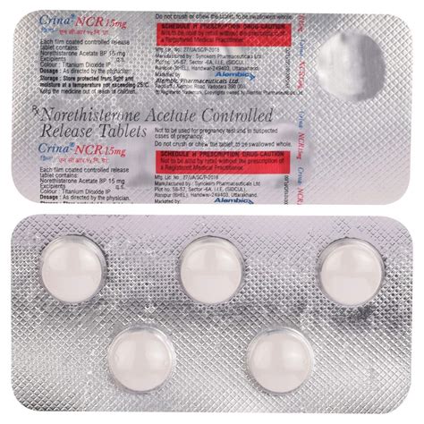 Crina NCR 15mg - Strip of 5 Tablets : Amazon.in: Fashion