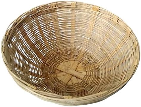 Avika All India Handicrafts Bamboo Cane Chapati Round Shape Basket ...