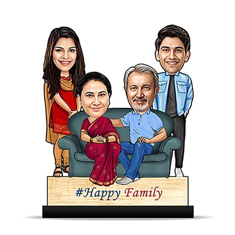 Family of 4 Caricature – Foto Factory Gifts