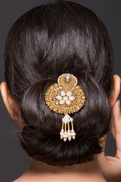 Juda Pin with Pink Stones And Pearls – Ricco India