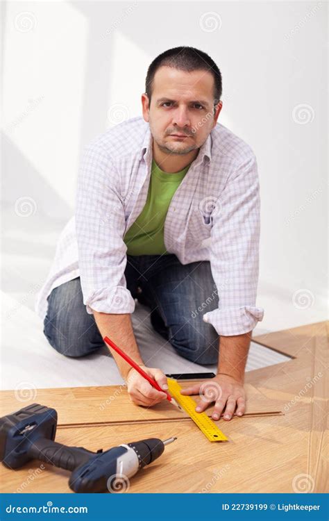 Home Improvement - Laying Laminate Flooring Stock Image - Image of ...