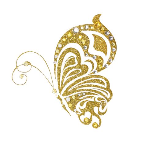 Comet Busters Glitter Gold Butterfly Temporary Tattoo Body Jewels (BJ2