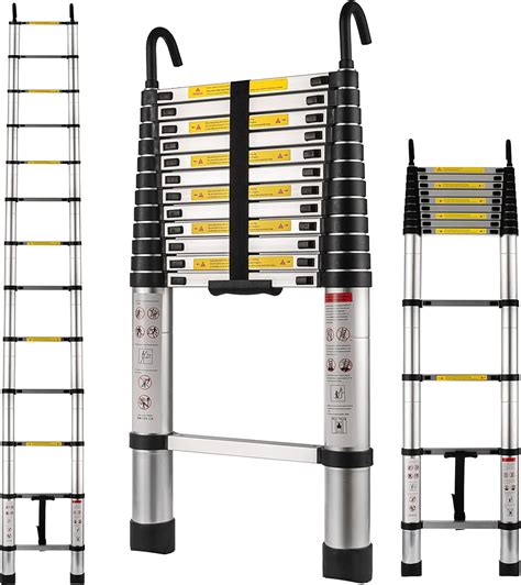 TOPDEEP 16.5 FT Telescoping Extension Ladder, Extension Ladder with 2 ...