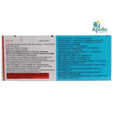 INFANRIX HEXA INJ 0.5ML Price, Uses, Side Effects, Composition - Apollo ...