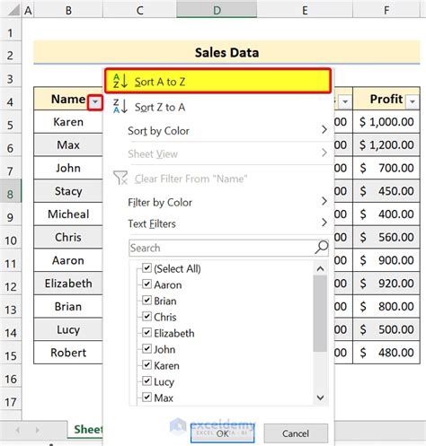 Image result for Using Sort Filter Switch Excel