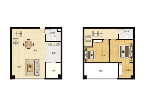 三室一厅一卫80平米小户型平面图设计案例_装信通网效果图