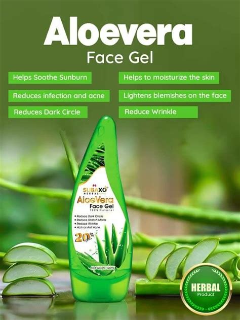 SUBAXO Aloe Vera Herbal Face Gel (120ml, Pack of 2) – HalfPe