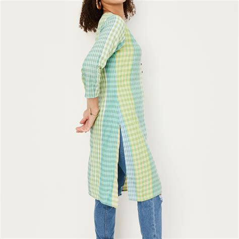 Buy Women Checked Straight Kurta Online at just Rs. 549.0 ...