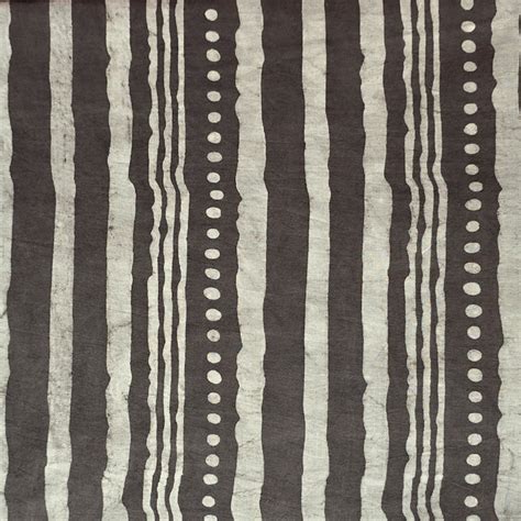 Pure Cotton Dabu Grey With Design Stripes Hand Block Print Fabric ...
