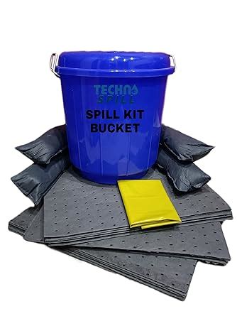TECHNOSPILL Universal Spill Kit with Bucket (25L) (Absorb Both Oil ...