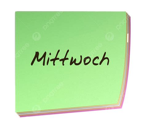 Wednesday In German Color, Days, Memo, Post PNG Transparent Image and ...