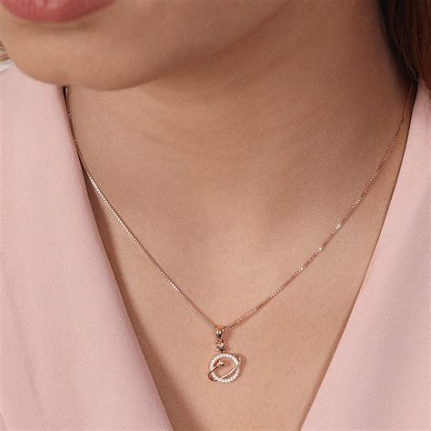 Starry Elegance Rose Gold Plated 925 Sterling Silver Pendant – Zavya