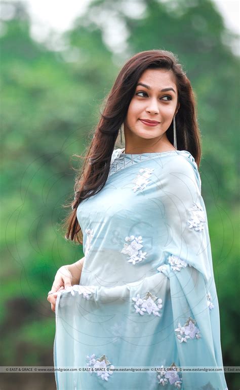 Powder Blue Saree – EAST & GRACE