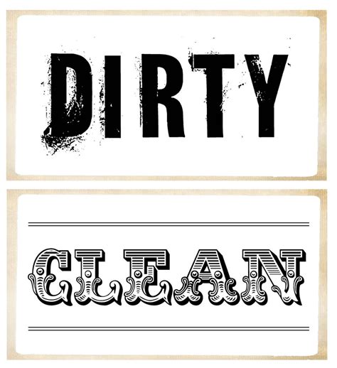 Dishwasher Clean Dirty Sign Printable - Printable Word Searches