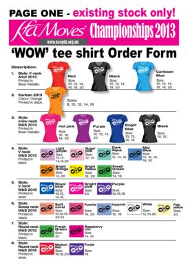 Fillable Online keepfit org 'WOW' tee shirt Order Form - keepfit org ...