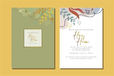 Beautiful flowers wedding invitation card | Premium Vector